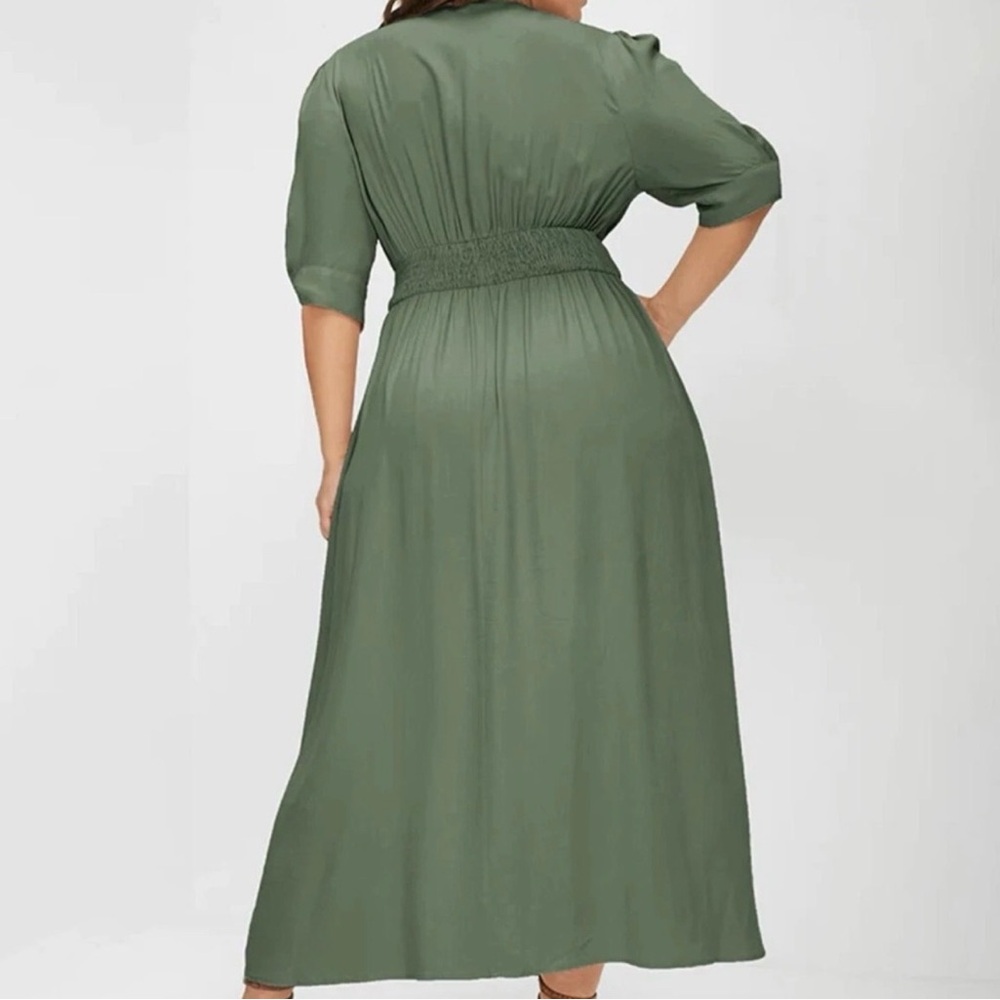 Bloomchic Elegant Olive Green Women's Dress, 18-20 - Picture 6 of 10